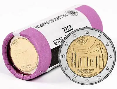 ROLL - 25 X 2 Euro Memorial Coin Malta 2022 Hal Saflieni Roll Of 25 Coins NEW! • $315.31