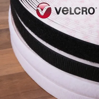 VELCRO® Branded 25m HOOK & LOOP TAPE ROLL Self Adhesive Choose BLACK Or WHITE • £38.15