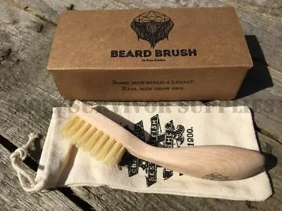 KENT QUALITY HANDMADE WOODEN BEARD BRUSH & GIFT BOX - Moustache Oil Balm UK Comb • £19.99