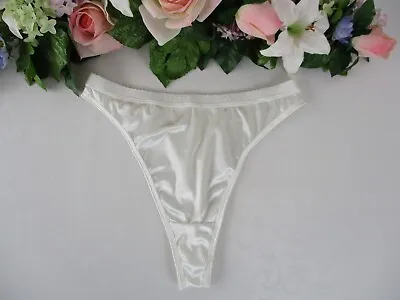 VTG Vassarette White Second Skin Satin Thong Panties Size M • $45