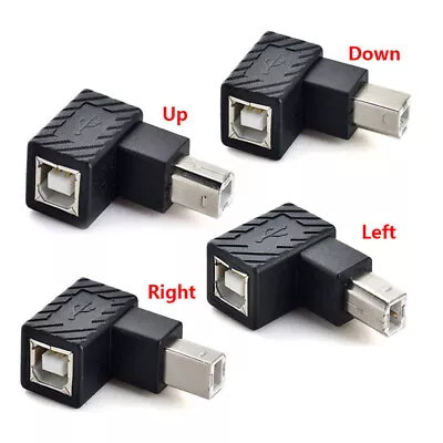 $4.59 • Buy 90° USB 2.0 Type B Converter Adapter Male To Female Printer Scanner Connector
