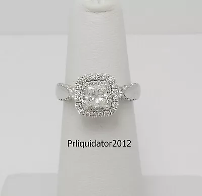 Authentic Vera Wang 7/8CT Diamond Halo Engagement Wedding Ring 14K White Gold • $799.99