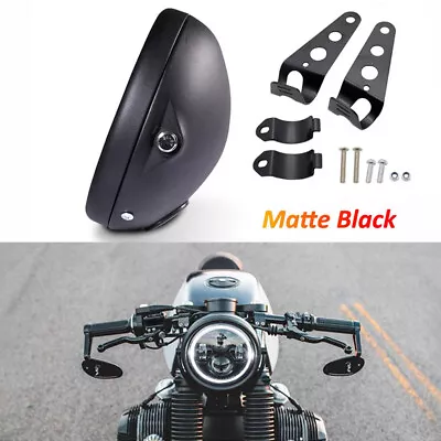 7 Inch Motorcycle Headlight Housing Cover Bucket & Bracket Round Headlamp Mount • $29.99