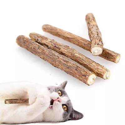 60pcs Cat Nip Sticks 'Natural Matatabi Silvervine' Dental Chew Toy Teeth Clean • $21.98