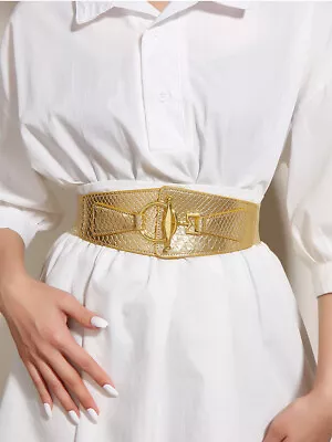 Elastic Wide Corset Belt Dress Coat Sweater Decorative Waistband Classic Simple • £2.62