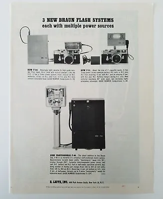 1962 E. LEITZ F-65 F-21 3 BRAUN Camera Flash Systems Ad • $9.99
