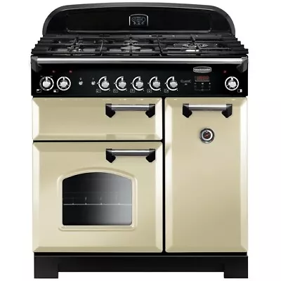 Rangemaster Classic CLA90DFFCR/C Cream / Chrome 90cm Dual Fuel Range Cooker • £2009