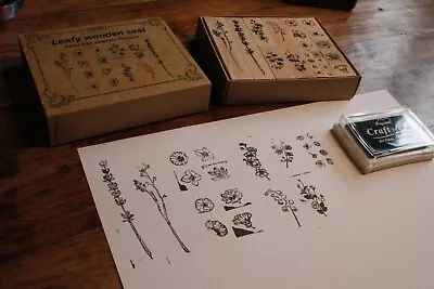 £9 • Buy Flower Stamps Set And Ink Bundle Crafts DIY Floral Vintage Design