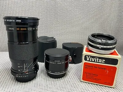 Vtg 35mm Kiron 28-85mm F/2.8-3.8 & Lens Vivitar Series 1 90mm F2.5 Macro Adapter • $148.97