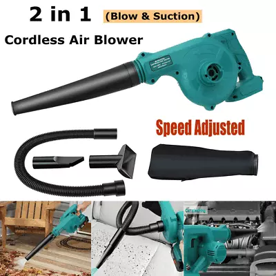 Cordless Air Blower For Makita 18v Garden Snow Dust Leaf Electric Suction Vacuum • £12.98