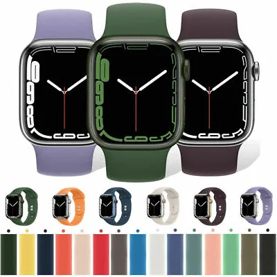 $12.99 • Buy 38/44/41/45mm For Apple Watch Series 7 6 5 4 3 2 SE Sport Band Silicone Strap
