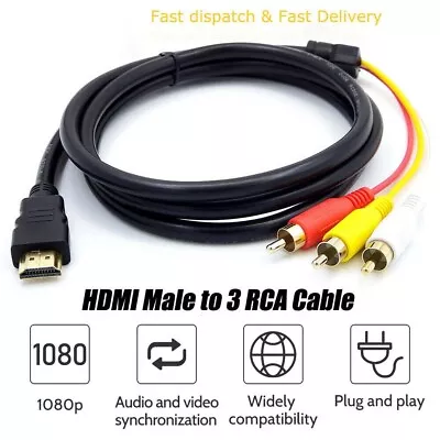 1.5m HDMI Male To 3 RCA Video Audio Converter Component AV Adapter Cable AU • $12.49