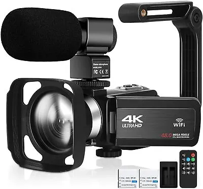 Camcorder Video Camera Ultra HD 4K 48MP Camcorder WIFI Camera Microphone Remote • $98.98