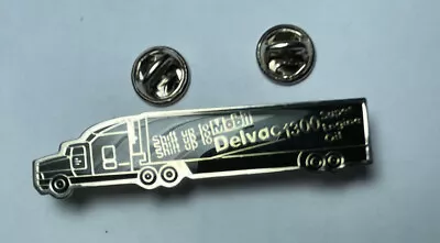 Mobil Delvac 1300 Super Engine Oil Long Semi Trucker Enamel Hat Vest Lapel Pin • $7