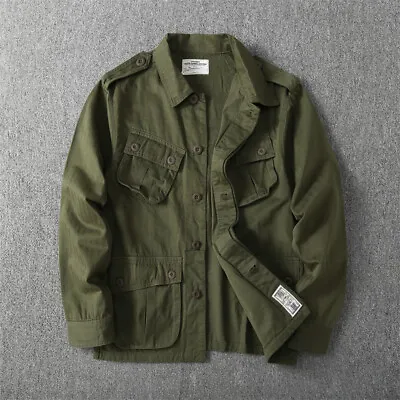 Vintage Military Vietnam Tropical Jungle Safari Cargo M65 Style L/S Shirt Jacket • $88.18