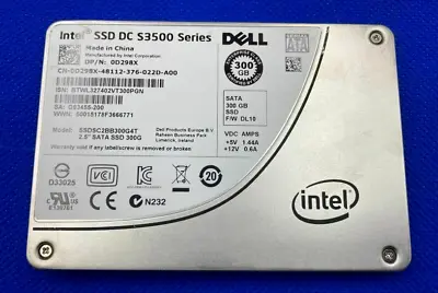 0D298X DELL Intel DC S3500 300GB 6Gb/s 2.5INCH SATA SSD SSDSC2BB300G4T D298X  • $28