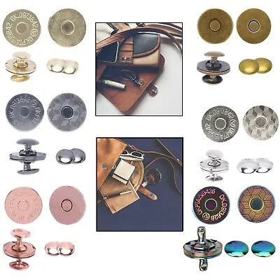 14/18mm Magnetic Snap Clasps Fasteners For Jacket Leather Coats Purses 2-50pcs • £3.59