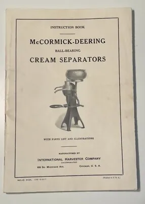 Vintage 1927 McCormick-Deering Cream Separator Instruction Book W/Envelope • $14.99