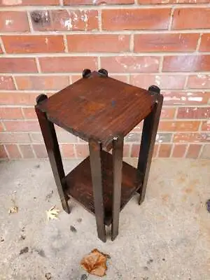 $59.49 • Buy Vintage Walnut Plant Stand Side Table Fern Stand Handmade Mission Style
