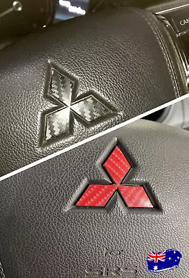 Triton Steering Wheel Mitsubishi Logo Carbon Fibre Red Decal Sticker MR • $6.50