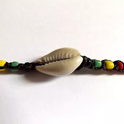 Real Genuine Cowrie Cowry Shell Jamaican Reggae Rasta Friendship Bracelet Tie On • £5.35