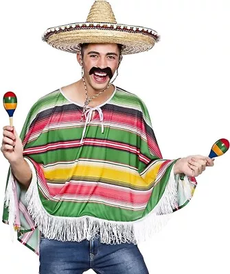 Wicked Costumes Adults Mexican Poncho Fancy Dress Costume - One SIze • £9.95