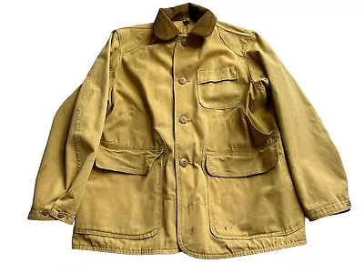 Vintage JC Higgins Jacket Mens 45  Beige Canvas Utility Chore Hunting 50s 60s • $63.99