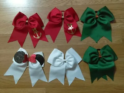 Lot Of 6 Disney Cruise Line Mickey & Minnie Red Green White Girls Hair Bow • $14.25