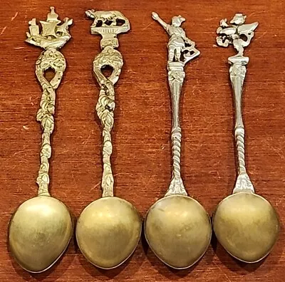 4 Antique Florence Italy Marzocco Lion Symbol Of Florence Demitasse Spoons 5  In • $25