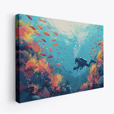 Beautiful Coral Design 4 Horizontal Canvas Wall Art Prints Pictures • $58.99