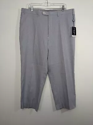NWT Chaps Pants Mens 38X25.5 100% Cotton Flat Front Blue White Striped • $25