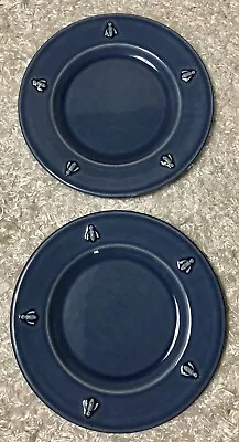 Set Of 2 Varages Cigale Salad Side Plates Blue 8.25  France Rare P3 • $19.99