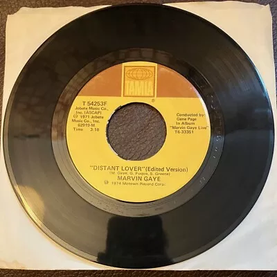 Marvin Gaye 45rpm - Distant Lover / Trouble Man  (TAMLA T 54253F) Vg+ • $3.99