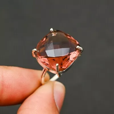 Beautiful Smoky Quartz Cushion Cut Solid 925 Sterling Silver Ring For Her H1044 • $11.99