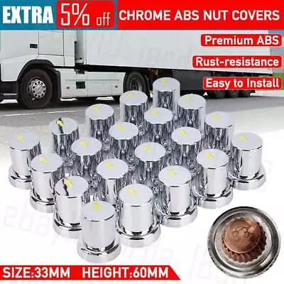 20X33mm Safety Arrow Chrome ABS Wheel Nut Covers Caps For Trucks Trailers Bus AU • $38.55