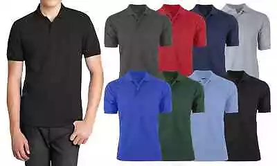 Men's Short Sleeve Pique 3-Button Polo Shirts *Choose Color/Size* NWT FREE SHIPP • $9.95