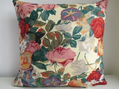 Liberty Sullivan Floral Cotton & Red Velvet Fabric Vintage Retro Cushion Cover  • £27.50