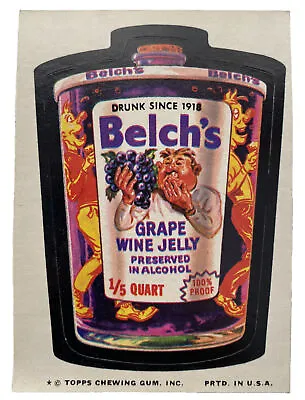 Belch's Grape Wine Jelly - Topps Wacky Packages Series 9 - 1974 - Vintage • $3.99