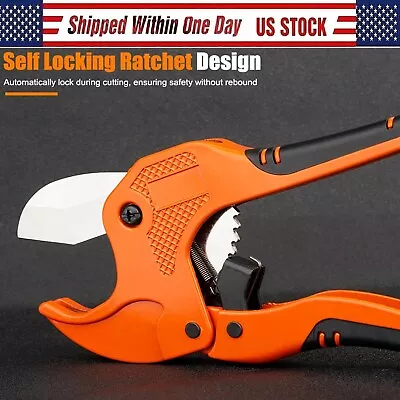 PVC Pipe Cutter Heavy Duty Tubing Tube Cutter 1-5/8  (42mm) Ratchet Cutting Tool • $11.99