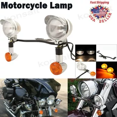 Passing Spot Light Bar Turn Signal For Kawasaki Vulcan VN 800 900 1500 1600 1700 • $67.33