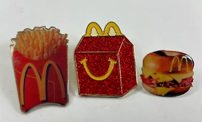 McDonald's Glitter Smile Arches French Fries Breakfast McMuffin Pins Lot Of 3 • $16.20