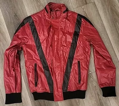 Heritage 1981 Michael Jackson Red Faux Leather Thriller Jacket Costume Medium • $34.99