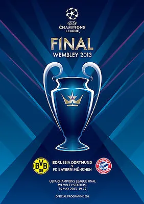 Programme 2013  Champions League Final  Borussia Dortmund Bayern Munich Wembley • £9.99