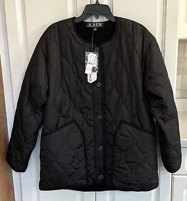 NWT J Crew Size Medium Black Reversible Puffer Jacket W/Primaloft BT824 • $188.44