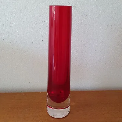 £22 • Buy Vtg Whitefriars Ruby Red Tapered Chimney Single Stem Vase 9.5  Geoffrey Baxter 