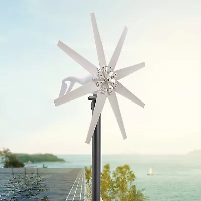 Wind Turbine Generator Kit 600W 12V W/ 8 Blade For Home Use Marine RV Terrace US • $237