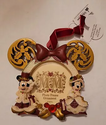 Disney Victorian Mickey Mouse And Minnie Mouse Photo Frame Christmas Ornament • $36.50