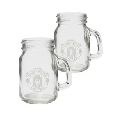 Manchester United Mason Jar Shot Glasses - One Size - RRP £15 • £7.49