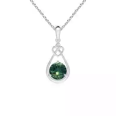 ANGARA 5mm Natural Teal Montana Sapphire & Diamond Pendant Necklace In Silver • $521.10