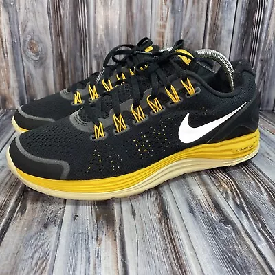 Nike Lunarglide 4 Livestrong Running Shoe Black Yellow 2012 529150-007 Mens 8.5 • $70.99